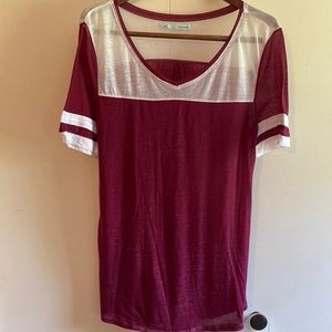 Women’s Maurices Maroon/White Top